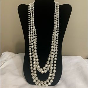 4 Strand faux pearl necklace
